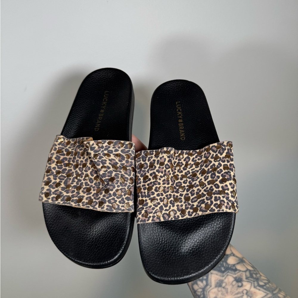 Lucky Brand Leopard Print Slides Size 7